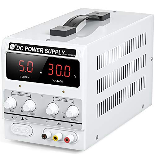 RoMech 30V 10A DC Power Supply Variable - Adjustable Switching DC Regulated Bench Power Supply (Stable Outputs, Alligator Leads & Spare Fuse Included)
