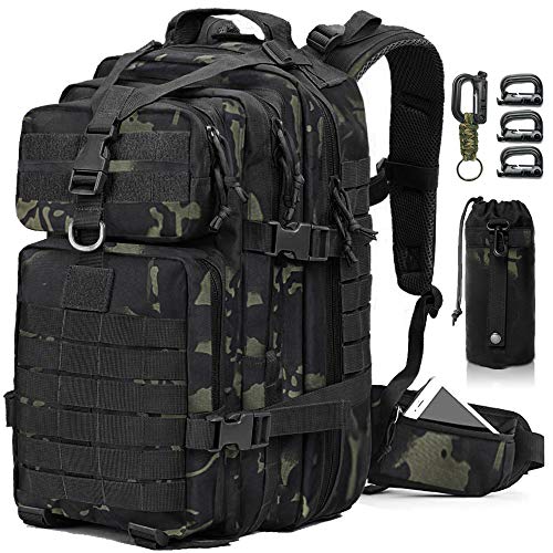 EMDMAK Military Tactical Backpack, 42L Large Military Pack Army 3 Day Assault Pack Molle Bag Rucksack for Outdoor Hiking Camping Hunting