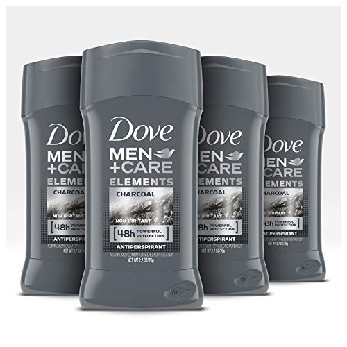 Dove Men+Care Antiperspirant Deodorant Stick Tough on Sweat, Not on Skin Charcoal 48 Hour Sweat and Odor Protection 2.7 oz 4 Count