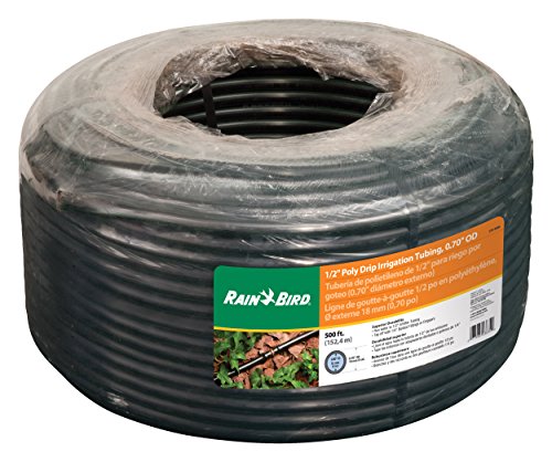 Rain Bird T70-500S Drip Irrigation 1/2' (0.700' OD) Blank Distribution Tubing, 500', Black