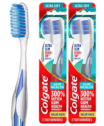 Colgate Gum Health Extra Soft Toothbrushes with Floss-Tip Bristles - 4 Count