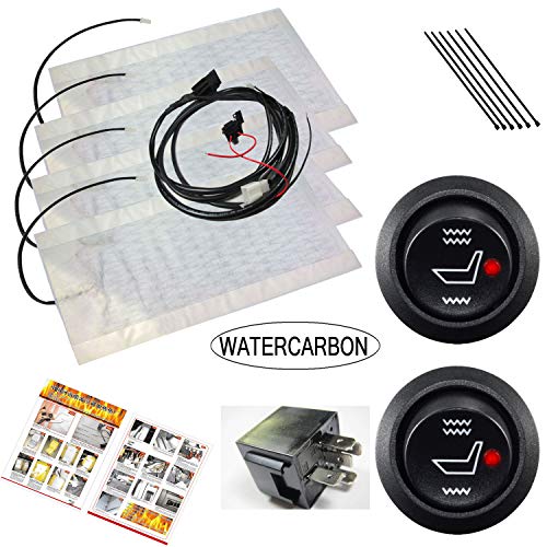 WATERCARBON Tech Era Carbon Fiber Seat Heater Kit Hi/Lo Setting, 2 Seats