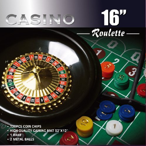 CASINO 16-Inch Roulette Wheel Game Set with 120 chips, Felt Layout, and Rake