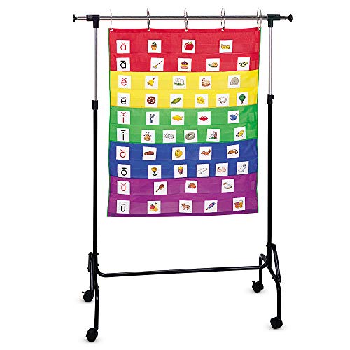 Learning Resources Adjustable Chart Stand, Pocket Chart Stand for Teachers, 35'W x 50'H and Adjusts up to 74'W x 80'H