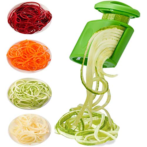 LHS Vegetable Spiralizer Vegetable Slicer Handheld 2-in-1 Zucchini Spaghetti Maker Zoodle Maker Veggie Spiralizer Zucchini Noodle Maker, Spiralizer Grater Spiral Slicer Cutter For Salad, Salad Utensil