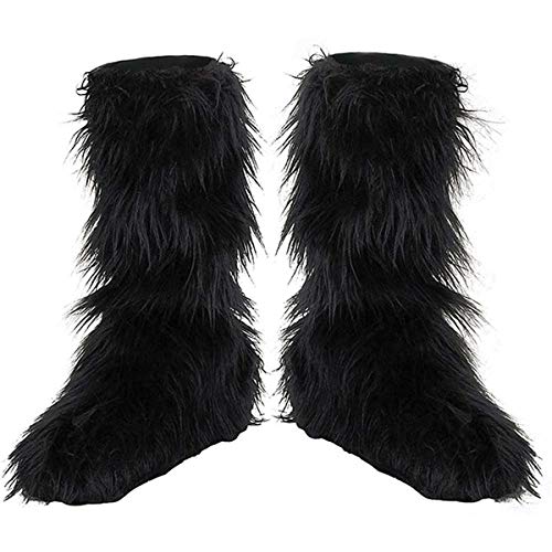 D/Ceptions 2 Black Furry Boot Covers Costume Accessory, One Size Child