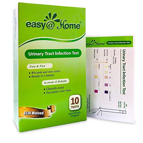 Easy@Home 10 Individual Pouch Urinary Tract Infection FSA Eligible Test Strips, UTI Urine Testing Kit for Urinalysis and Detection of Leukocytes and Nitrites-FDA Cleared for OTC use (UTI-10P)