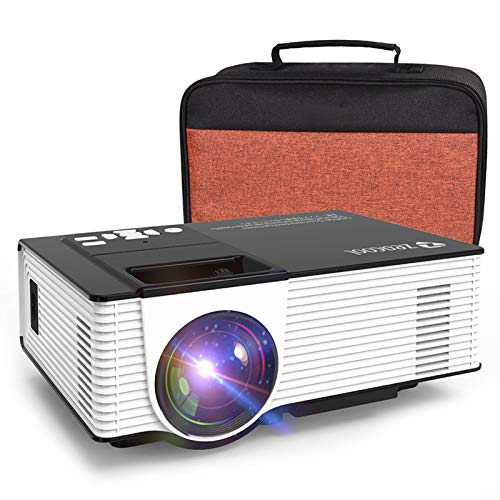 Zeacool Mini HD Video Projector with Carrying Case, Native 720P with 170' Display & Full HD 1080P Support, 3600 Lux LED Portable Home Theater Projector for Movies, TV, Gaming and Gift Ideas