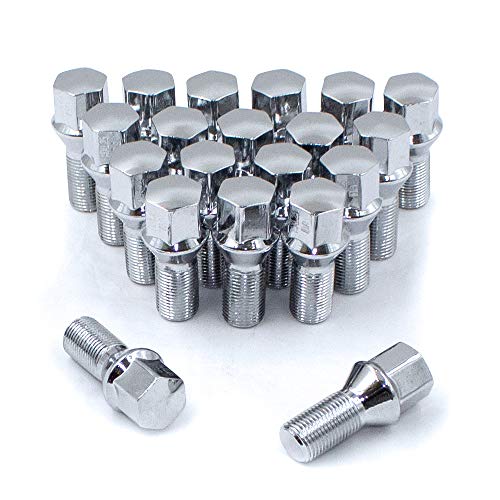 20 Chrome 12x1.25 Bulge Acorn Lug Bolts for Aftermarket Wheels 24mm Shank Wheel Lug Bolt