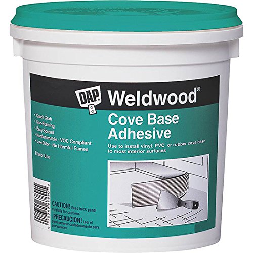 DAP 7079825053 25053 Weldwood Cove Base Adhesive, 1-Quart, White