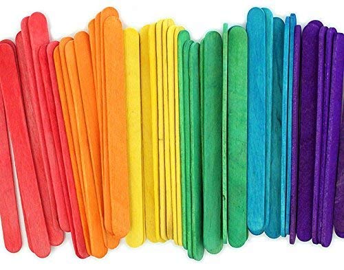 4.5' Colored Wooden Craft Sticks - Pack of 100ct