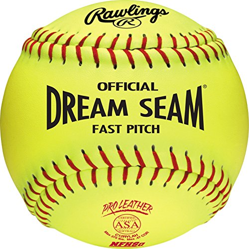 Rawlings Sporting Goods C12RYLAH Official ASA Dream Seam Fast Pitch Softballs (One Dozen), Yellow, Size 12