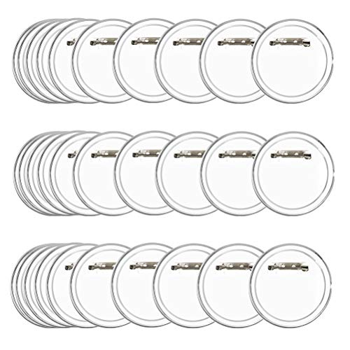 BUYGOO 30Pcs 2.4 inch Acrylic Design Button Badge Clear Button Pin Badges Kit for DIY Crafts and Children's Paper Craft Activities and More
