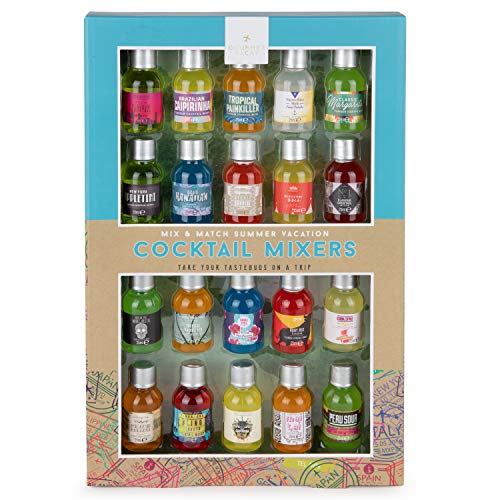 Thoughtfully Gifts, Mix and Match Cocktail Mixer Mini Sampler, Flavors Include Appletini, Blue Hawaiian, Margarita and More, Pack of 20 (Contains NO Alcohol)