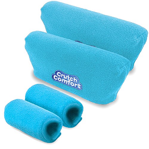 Crutch Comfort Deluxe Soft Fleece & Foam Crutch Accessory Set (Turquoise)