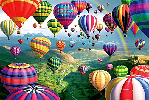 Puzzles for Adults 1000 Piece, Wooden Beautiful Hot Air Balloon Jigsaw Puzzles 1000 Pieces for Adults Family Friends