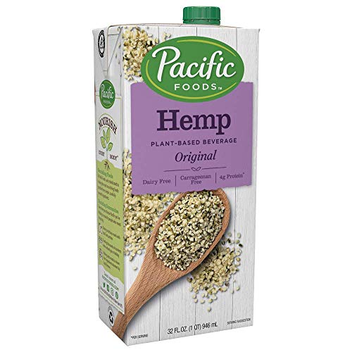 Pacific Foods Hemp Milk, Original 32 oz (Pack of 12), Shelf Stable, Plant-Based, Vegan, Non GMO