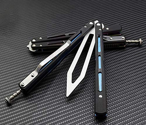 Uxcellmo Folding Tactical Trainer Stainless Steel Bearing Flip Trick Practice Tool with Spring Latch