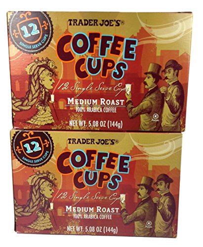 Trader Joe's Coffee Cups Medium Roast 100% Arabica Coffee 5.08 Oz. (Pack of 2)