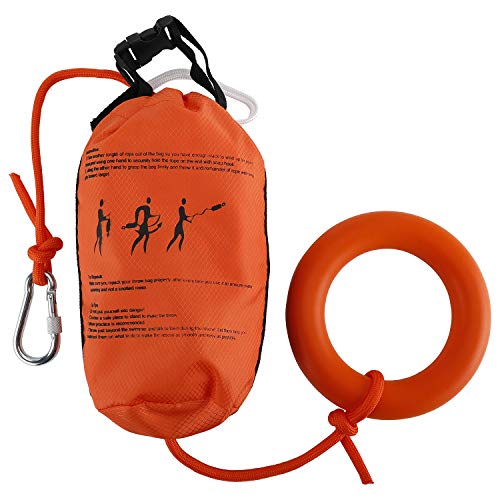 Artilife Rescue Throw Bag with 70 FT Length of Flotation Rope in 3/10 Inch Diameter, Throwable Flotation Device for Kayaking, Boating and Rafting, Safety Equipment for Raft and Boat (70FT)