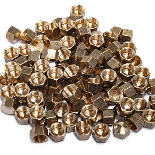 LTWFITTING 3/8-Inch Brass Compression Cap Stop Valve Cap,Brass Compression Fitting(Pack of 700)