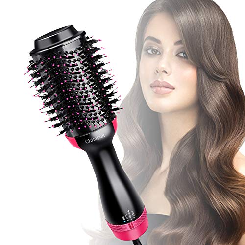 Chimpuk Hair Dryer Brush in One Dryer and Styler 1000W Hot Air Brush Professional Hair Blow Dryer Volumizer Curler Straightener Negative Ion Ceramic 4 in 1 Hair Comb Styler Kit