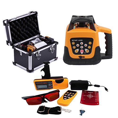 Iglobalbuy Automatic Electronic Self-Leveling Rotary Rotating Red Laser Level Kit 500M W/Goggles+ Carrying Case (Rotary Laser)