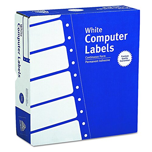 Avery Continuous Form Computer Labels for Pin-Fed Printers 3-1/2 x 15/16, Box of 15,000 (4031)