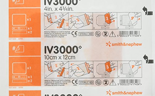 Smith & Nephew IV3000 Transparent Dressings 4 x 4 3/4 - Inch (Pack of 10)