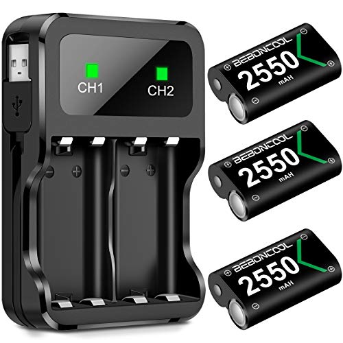 Controller Battery Pack for Xbox One/Xbox Series X|S, Rechargeable Battery Pack for Xbox Series X|S/Xbox One/Xbox One S/Xbox One X/Xbox One Elite Controller, Battery Charger with 3x2550 Battery Pack
