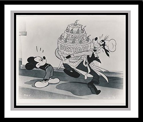Mickey Mouse and Goofy 'Happy Birthday' - Lobby Card Publicity Still - Walt Disney