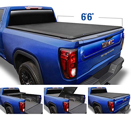 Tyger Auto T3 Soft Tri-Fold Truck Bed Tonneau Cover for 2019-2020 Chevy Silverado/GMC Sierra 1500 New Body Style Fleetside 6'6' Bed TG-BC3C1054