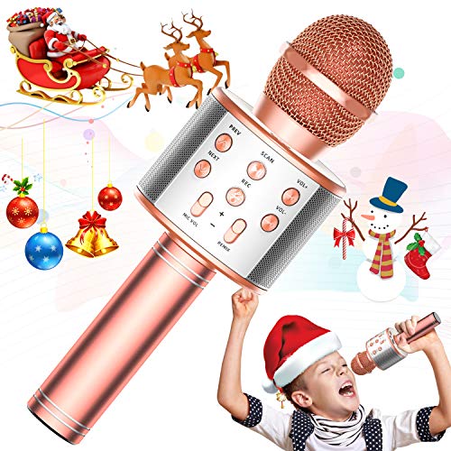 TRONICMASTER Wireless Karaoke Microphone Bluetooth, 3 in 1 Wireless Portable Handheld Mic Karaoke Machine for Christmas Home Birthday Party, Voice Disguiser Karaoke Microphone for Kids
