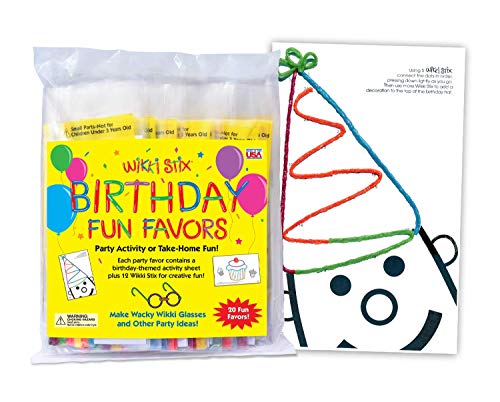 WikkiStix 108 Birthday Fun Favors, Pack of 20 Molding & Sculpting Sticks