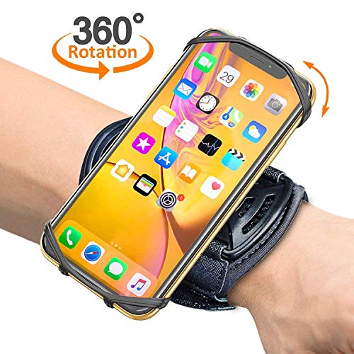 Comsoon Sports Wristband, 360° Rotatable Forearm Armband Phone Holder Compatible with iPhone 12/11 Pro Max/Xs/XR/8/7/SE, Galaxy S20/Note9/S9 Plus & More 4-6.5” Phone,with Key Holder for Biking Running