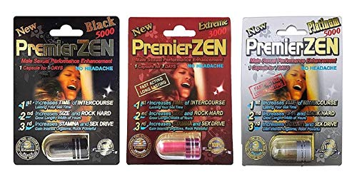 PremierZen 3 Pack Variety - Male Performance Enhancement Pill - Plus, Extreme, Platinum
