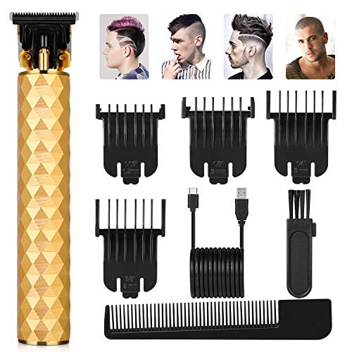 Professional Outliner Trimmer, T-Blade Hair Clippers for men Zero Gapped Trimmer, USB Cordless Barber Salon Grooming Cutting Kit, T-Blade Trimmer with Waterproof Titanium & Ceramic Blades