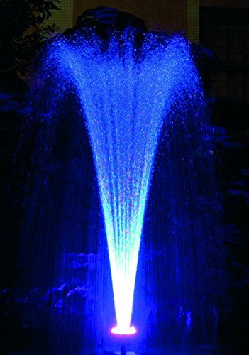 Ocean Mist Small Floating Fountain with 48 RGB LED Lights and 600GPH Submersible Pump for Ponds, WaterGardens and Swimming Pools
