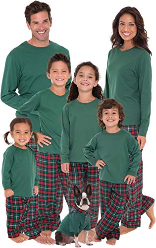 PajamaGram Red and Green Plaid Matching Family Christmas Pajamas Green Women 's Medium / 8-10