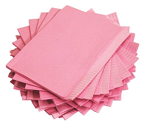Adenna Dental Bibs/Lap Cloths, Pink (Box of 500)