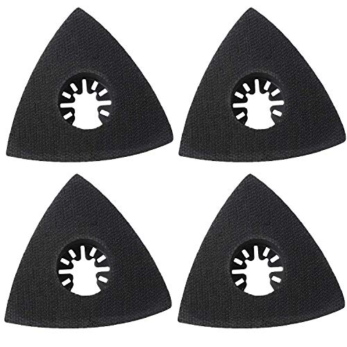 Podoy 3-1/8' Triangle Sanding Pad 80mm Hook & Loop Oscillating Multitool Sandpaper Compatible with Bosch, Chicago, Craftsman, Dewalt,Dremel(Pack of 4)