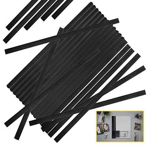 YG_Oline 48 Pcs Black Slide Grip Binding Bars, Spine Bars for School Office Report Covers File Holder, A4 Size, 40 Sheets Capacity, 12 Inch
