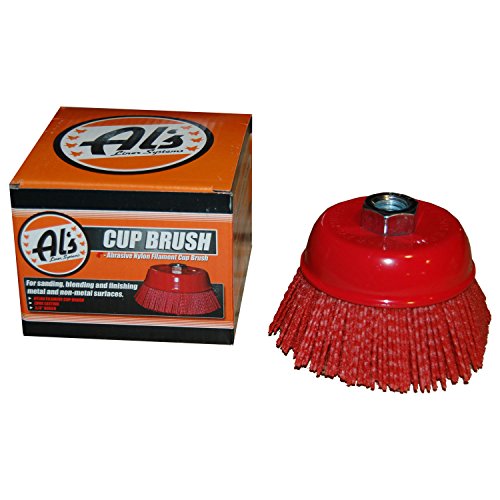 Al's Liner TOOR4 4 Inch Abrasive Nylon Bristle Cup Brush, 180 Grit, 1 Pack