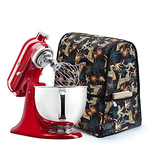 Kitchen Mixer Cover, Stand Mixer with Front Pocket for Accessories, Kitchen & Dining Small Appliance Parts Cover VJBJZ01 (leopard)