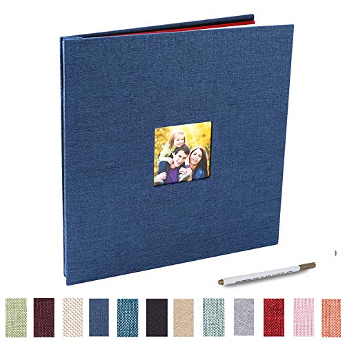 Photo Album Self Adhesive 3x5 4x6 5x7 8.5x11 Magnetic Scrapbook Album DIY Length 11 x Width 10.8 (Inches) with A Metallic Pen