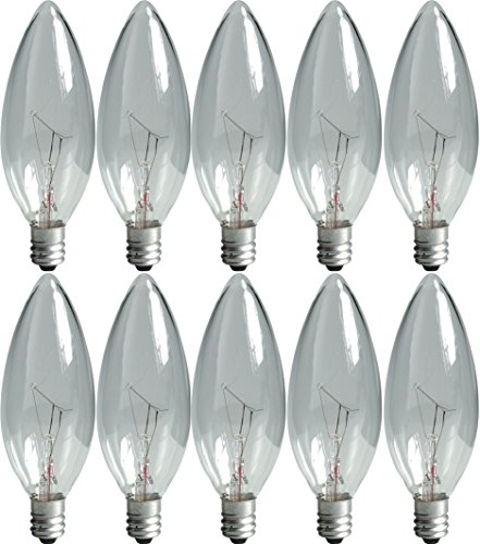 GE Crystal Clear Blunt Tip Decorative Light Bulbs (40 Watt), 280 Lumen, Candelabra Light Bulb Base, 10-Pack Chandelier Light Bulbs