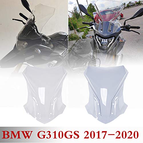 Lorababer 17 18 19 20 G 310 GS Accessories Touring Windshield Screen Deflector Windscreen Pare-brise for BMW G310GS G 310GS 2017 2018 2019 2020(Clear)