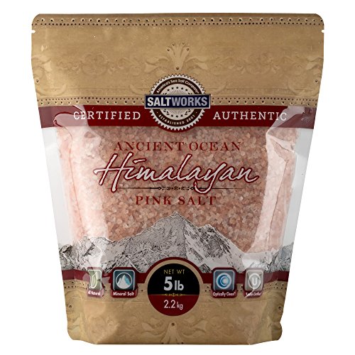 SaltWorks Ancient Ocean Himalayan Pink Salt, Medium Grain, 5 Pound Bulk Bag