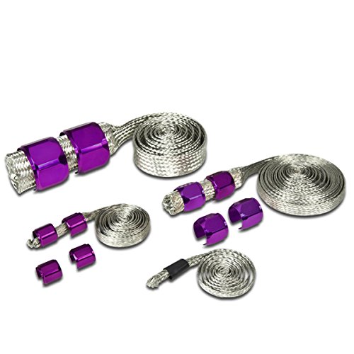 Universal Stainless Steel Braided Dress-Up Hose Cover Kit (Purple)