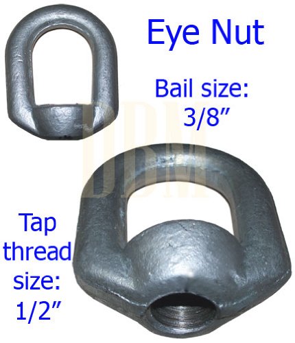 10 PCS Eye Nut Drop Forged Carbon Steel 2,250lbs Bail Size 3/8'Tap Thread 1/2'